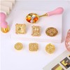 Wax Seal Stamp Kit, 6pcs Brass Sealing Wax Stamps Head