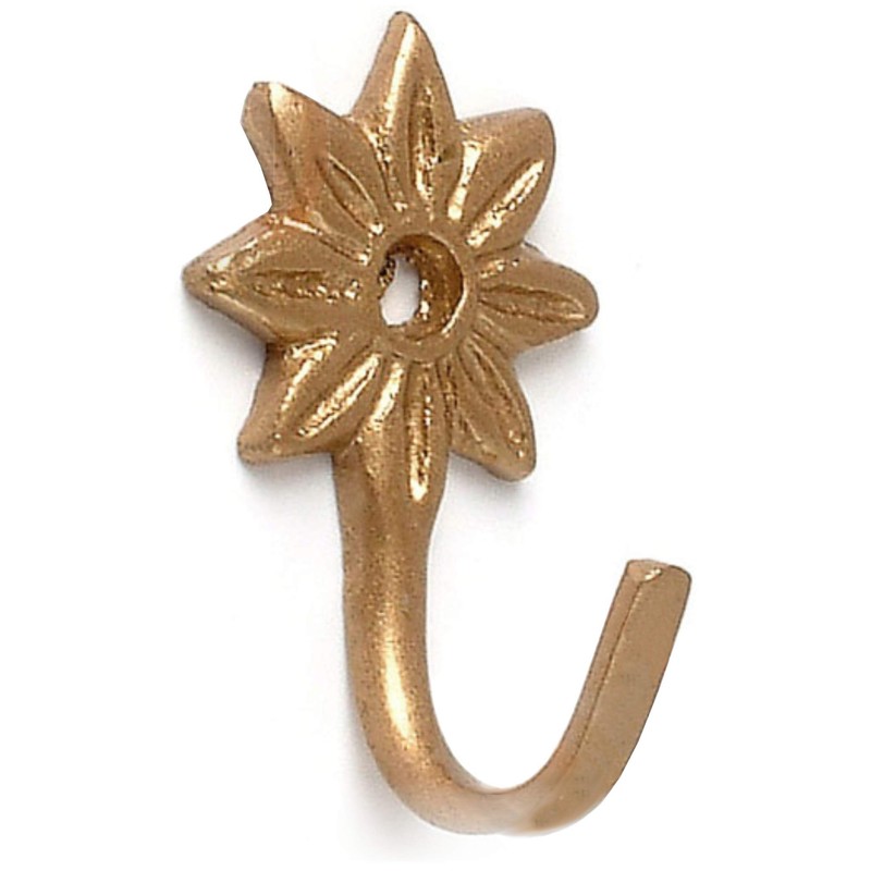 Woolworths Pair of Small Daisy Tie Back Hook Antique Gold