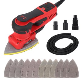 Detail Sander, 350W Mouse Sander,10000 OPM Compact Electric Sander, Multi-Function Hand Sander for Woodworking (with 12Pcs Sandpapers)