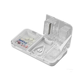 Felenny 3 in 1 Pill Box with Cutter and Crusher Travel Pill Organizer Pill Cutter for Small or Large Pills