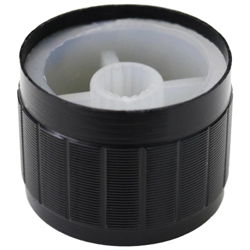 6mm Splined Hole Black Aluminium Amplifier/HiFi Control Knob Pack of