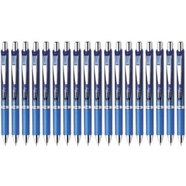 Pentel EnerGel Deluxe RTX Retractable Liquid Gel Pen, 0.7mm Medium Line, Blue, Pack of 18