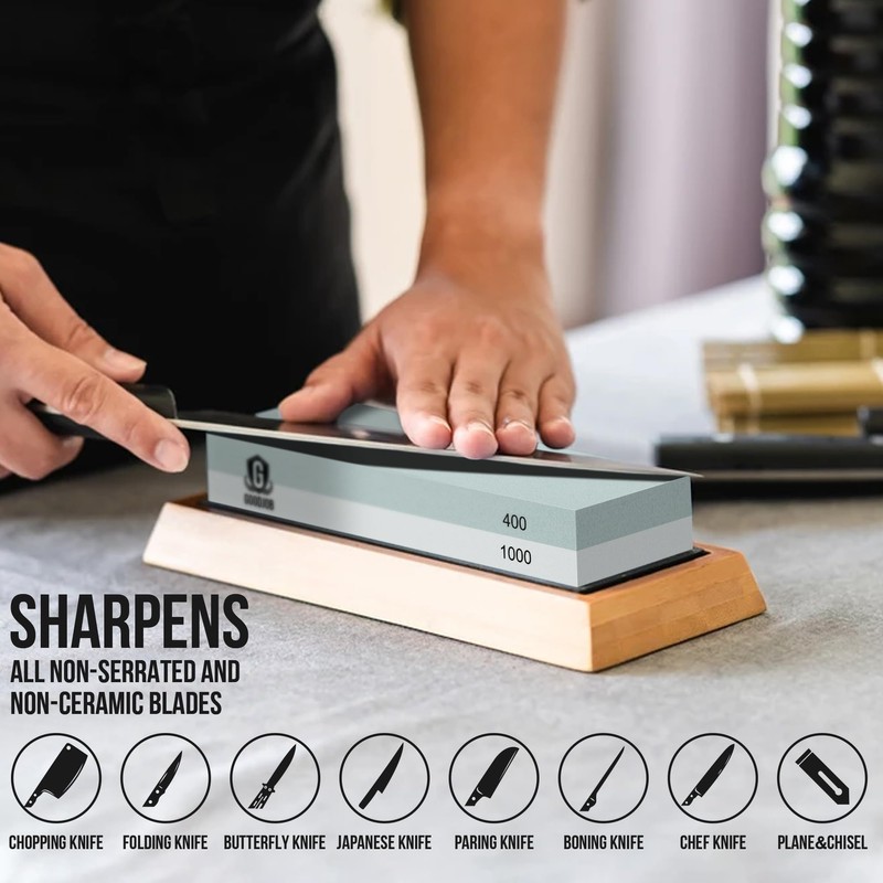 Complete Knife Sharpening Stone Kit - Goodjob Premium Whetstone Knife