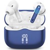 Wireless Earbuds, Bluetooth 5.4 Headphones in Ear 3D Bass Stereo, 40H Wireless Earphones with 4 ENC Noise Cancelling Mic, IP7 Waterproof Bluetooth Earbuds, AI-Enhanced Calls for Android iOS, Navy