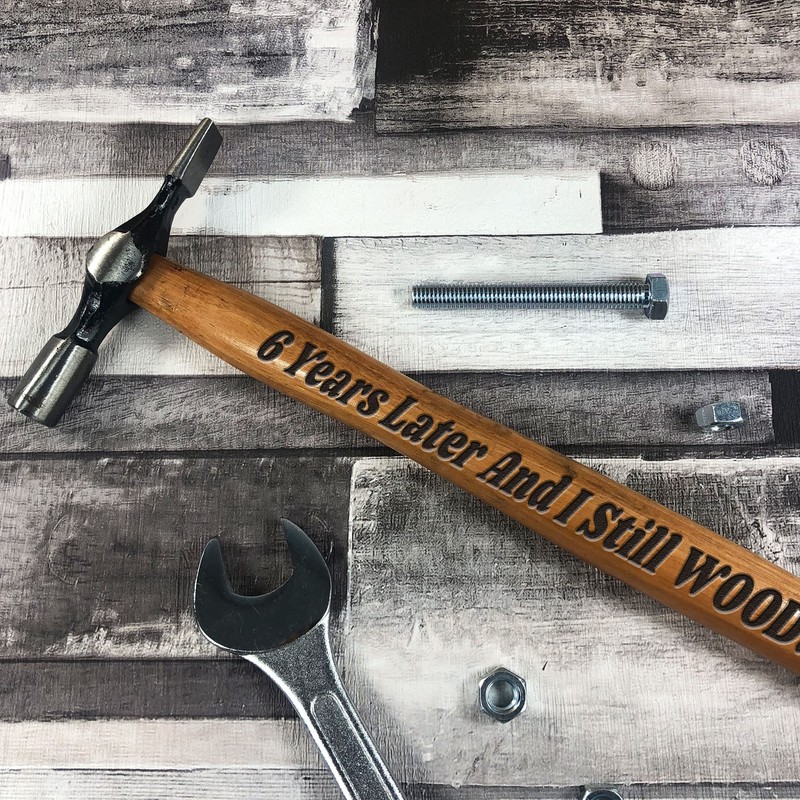 6th Anniversary Gift for Boyfriend Husband Engraved Hammer Funny Gift