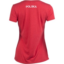 Poland Pride - Vintage Style, Retro Polish Eagle Polska Women Girl T-Shirt Top-Vneck,L