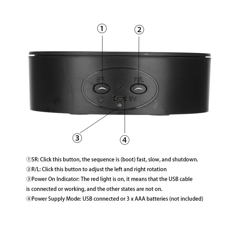 Domary 360 Degree Rotating Display Stand Electric Turntable for Cosmetics