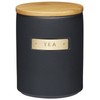 MasterClass Airtight Stoneware and Brass-Effect Tea Storage Canister, 1 Litre,