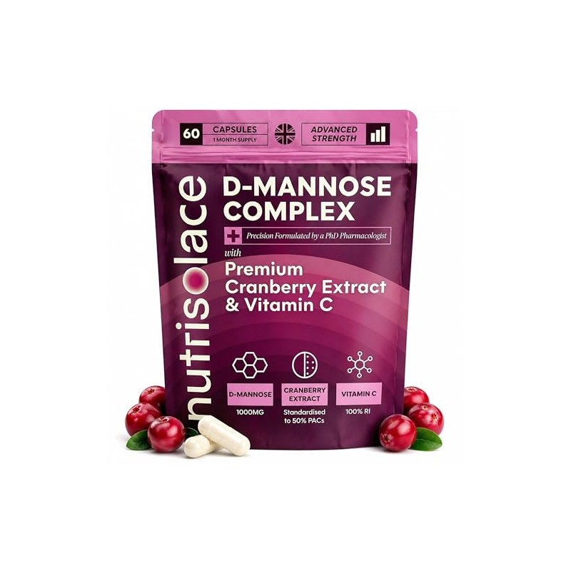 D Mannose and Cranberry Capsules 1000mg | UTI & Cystitis