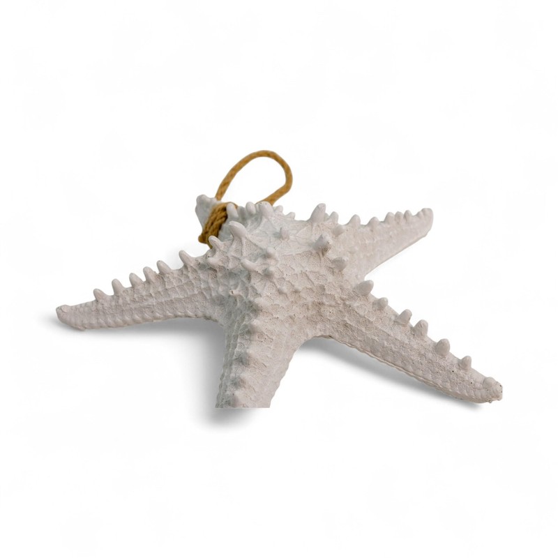 künstlicher Seestern Hänger 22 x 22cm weiß Meeresdeko Mediterran Tisch-Deko