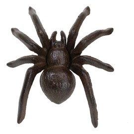 Ebros Gift Cast Iron Bronze Finished Arachnid Spider Metal Wall Decor Sculpture 6" Long Gargantuan Tarantula Paperweight Desktop Shelf Figurine