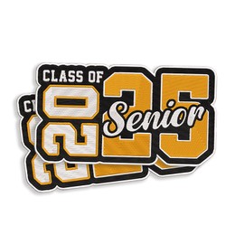BAVAHA (3in) Senior Class Of 2025 Patch Yellow Senior 2025 Patch Congrats Graduate Decoration High School College Graduation Gifts Embroidered Sew On Iron On Patches For Jeans Vest Backpack Hat Jacket