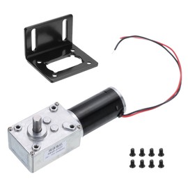 MECCANIXITY DC 12V High Torque Turbine Worm Geared Motor with 8mm Shaft 250RPM Geared Motor with Wire for Electric Fireplace