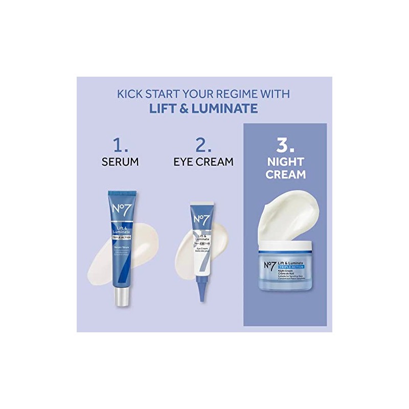 Boots No7 Lift and Luminate Night Cream 1.6 onzas líquidas