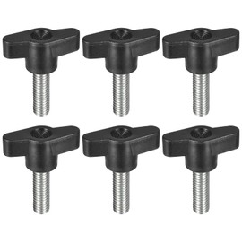 QUARKZMAN M8 x 25mm T-Shape Thumb Screw Handle Carbon Steel 6 Piece Clamp Screw Knob Quick Removal