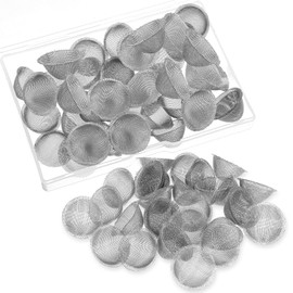 Piriuuo 30 Pcs 3/4 Inch Tapered Design Pipe Filters Mini Metal Clean Screen Reusable Stainless Steel Mesh Adjustable Bowl Screens with a Storage Box