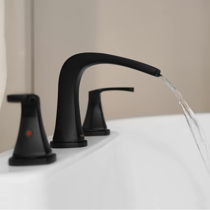 PARLOS 2-Handle Widespread Waterfall Roman Bathtub Faucet Tub Filler with