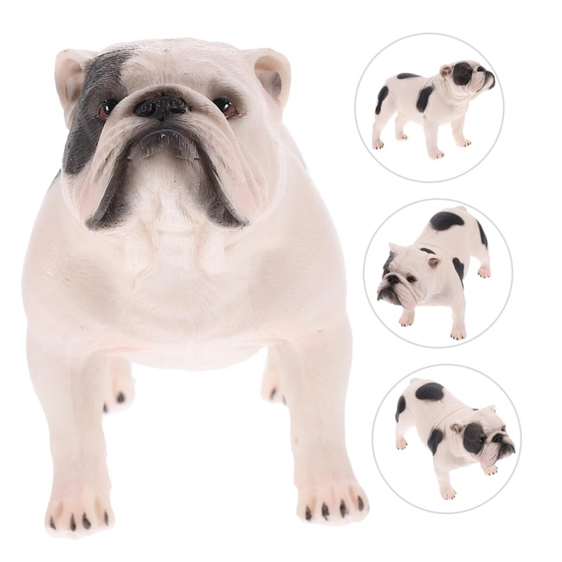 CIYODO 2pcs Realistic Bulldog Figurines Dog Models Dog Figures Adorable