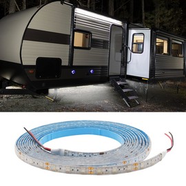 TEKSHINNY RV Underglow Led Light Kit, 12V 16.4FT RV Awning LED Light Strip, Waterproof Exterior Underbody Lighting for Camper Motorhome Travel Trailer Concession Stands Food Trucks, White