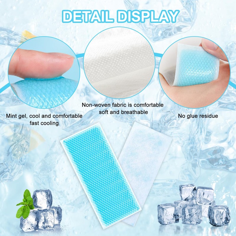 Pack of 50 Cooling Patches, Cooling Pads Gel, Instant Cold