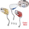 AULESSE 1 Pair Left Right Universal Motorcycle Scooter Chrome Skull