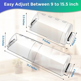 2 Pack Adjustable Air Vent Deflector - 9”to 15.5” Magnetic Floor Vent Covers for AC, Wall, Ceiling Registers with Strong and Large Magnets