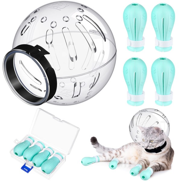 LEIFIDE Cat Muzzle for Grooming Cat Adjustable Hood with Paw