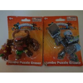 SKYLANDERS GIANTS SET OF 2 JUMBO PUZZLE ERASERS, TREE REX & CRUSHER NEW 6+