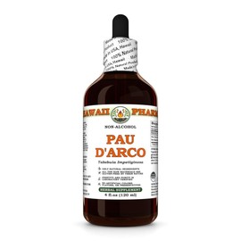 PAU D'Arco (Tabebuia Impetiginosa) Dry Bark Glycerite, Made in Hawaii, All Natural, Vegan, Lab Tested Alcohol-Free Liquid Extract - 4 fl.oz