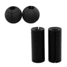 ABINECS Dumbbell Grips, Set of 4, Barbell, Grip Cover, Anti-Slip, Forearm Strengthener, Black (Set of 4)