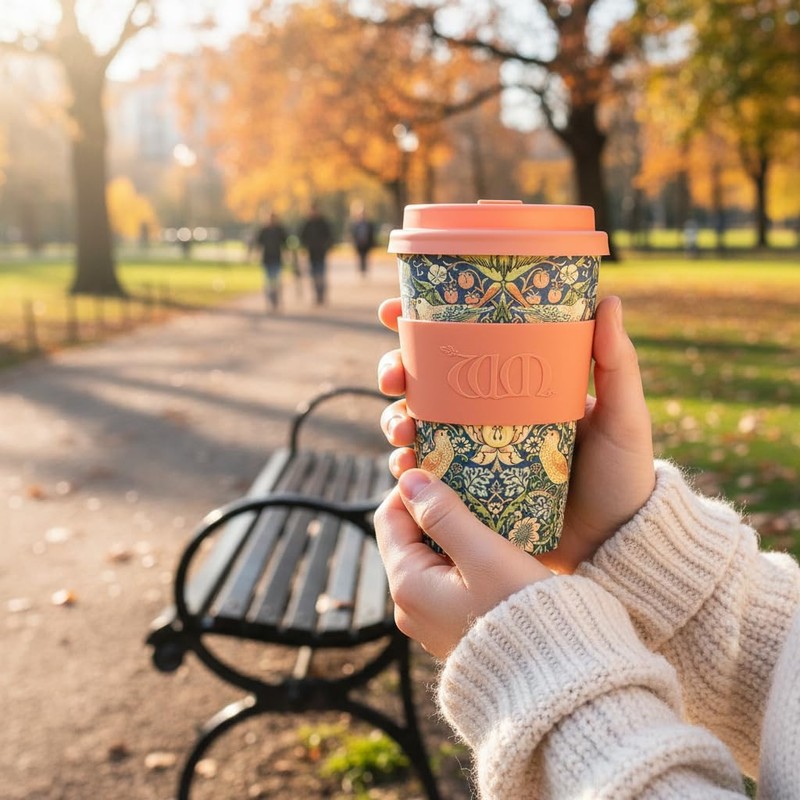 Ecoffee Cup Reusable Eco Friendly William Morris 400ml 814 037
