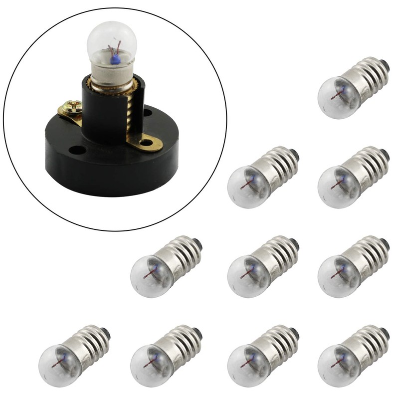 RuiLing 10-Pack E10 Mini Light Bulbs Screw Base Indicator Light