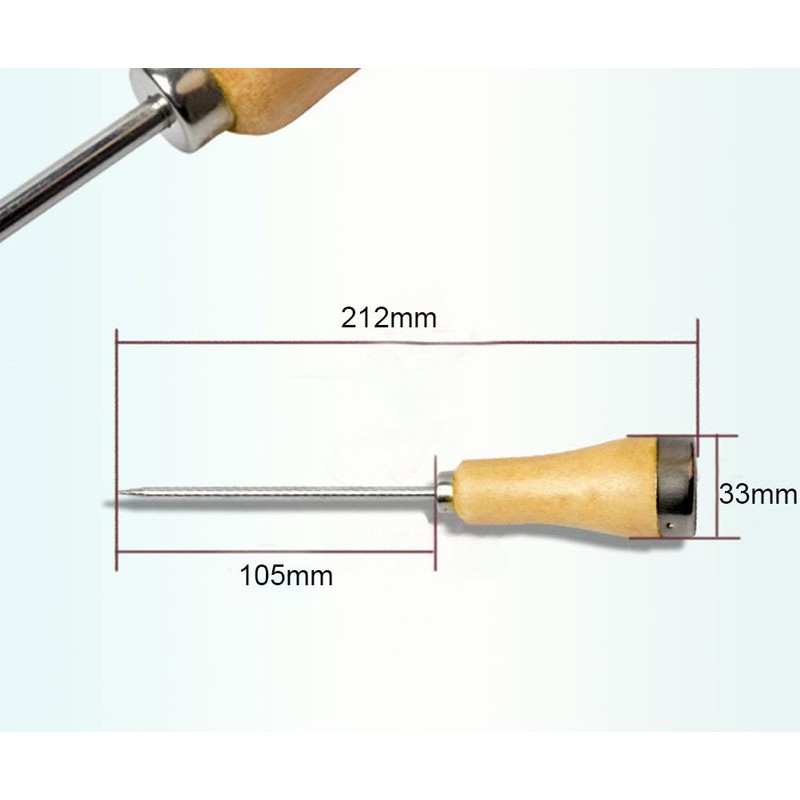 Daycount® Vintage Stainless Steel Ice Pick Punch Kitchen Tool Wooden
