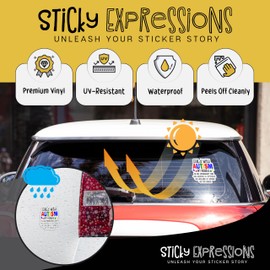 Sticky Expressions | Child with Autism On Board Sticker (2 Pcs) - Strong Adhesive, Waterproof Autistic Child Sign! Size 5" x 4.5" Spread Awareness on The Road with Our Child with Autism Car Sticker