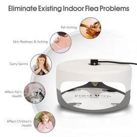 4 Pack Flea Traps for Inside Your Home, Original Indoor Flea Light Bed Bug Killer w/ 12 Sticky Pads & 12 Light Bulb Refills Replacement, Odorless Insect Infestation Treatment Trap Lamp for Kid Pet