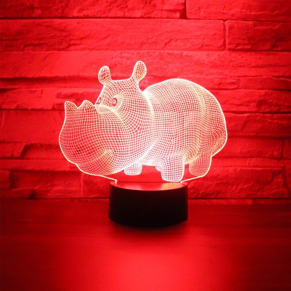 Hguangs Night Light for Hippo Gift Desk Table Light 7 Colors Changing Touch Control Christmas Birthday Valentine's Day Kids