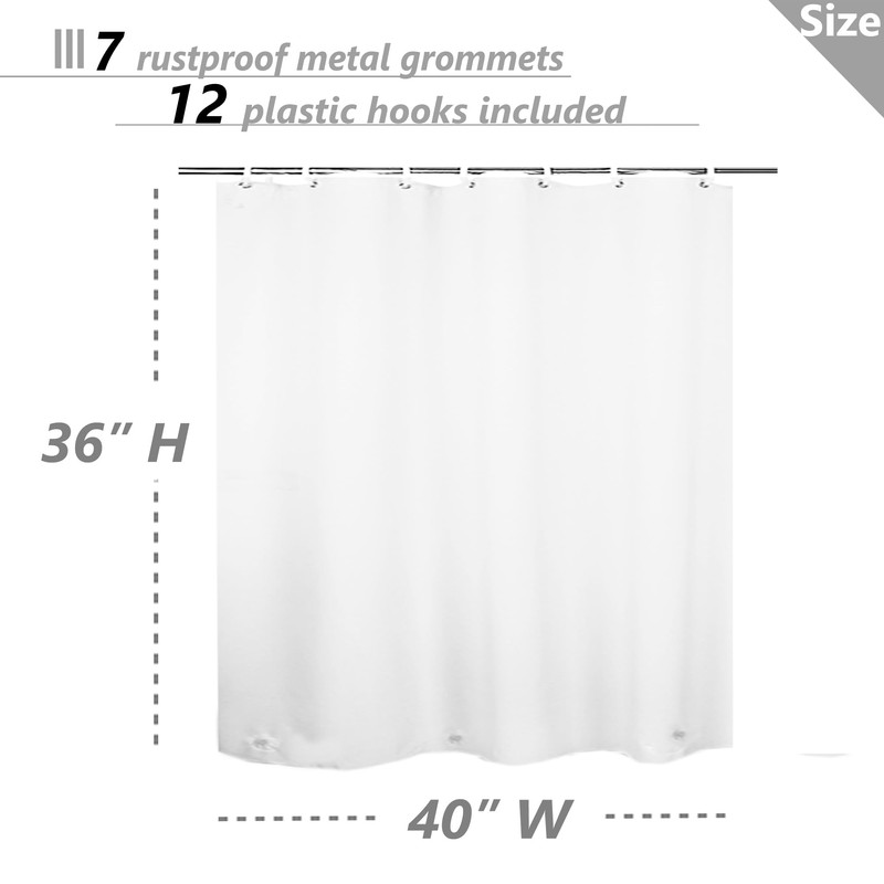 ABSENK Waterproof Shower Curtain for Window Inside Shower, 30 x