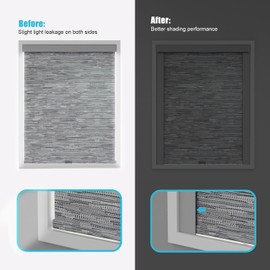 Blindify Light Blocking Strips, Black Lining Light Blockers for Window Shades and Blinds, Blackout Side Tracks for Bedroom Grey 2 Pcs