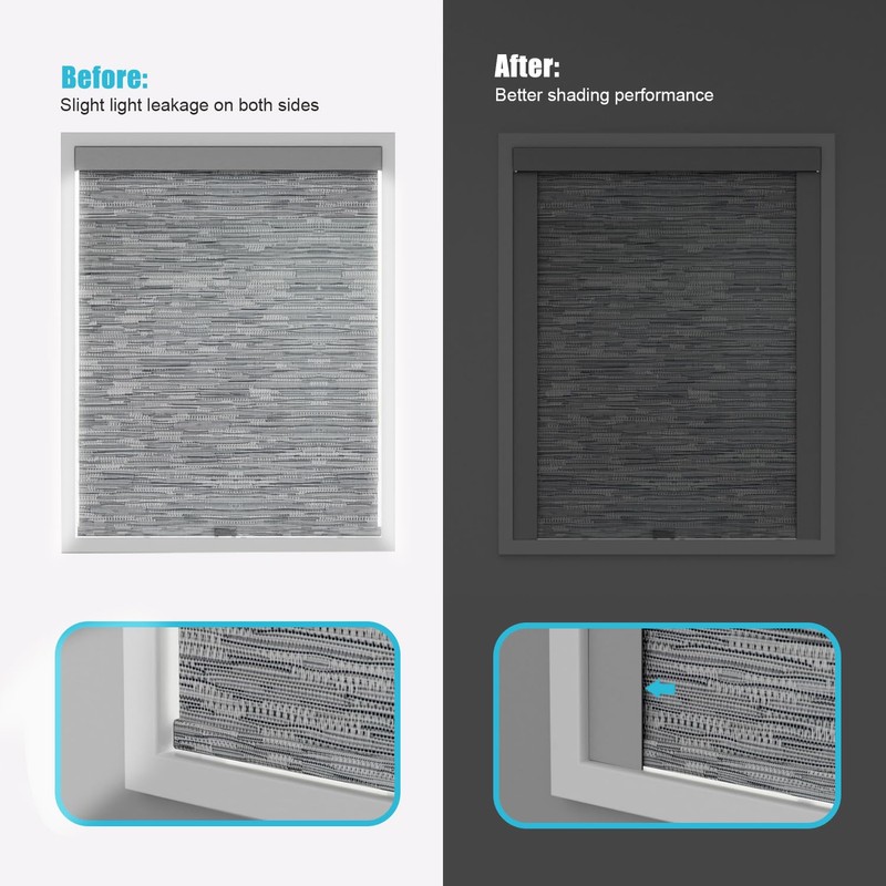 Blindify Light Blocking Strips, Black Lining Light Blockers for Window