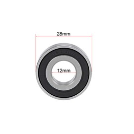 sourcing map 2PCS 16001-2RS Ball Bearings Deep Groove Ball Bearing Skateboard Bearings Roller Bearings Skateboard Ball Bearing Double Sealed Chrome Steel Z2 ABEC1 12mm x 28mm x 7mm