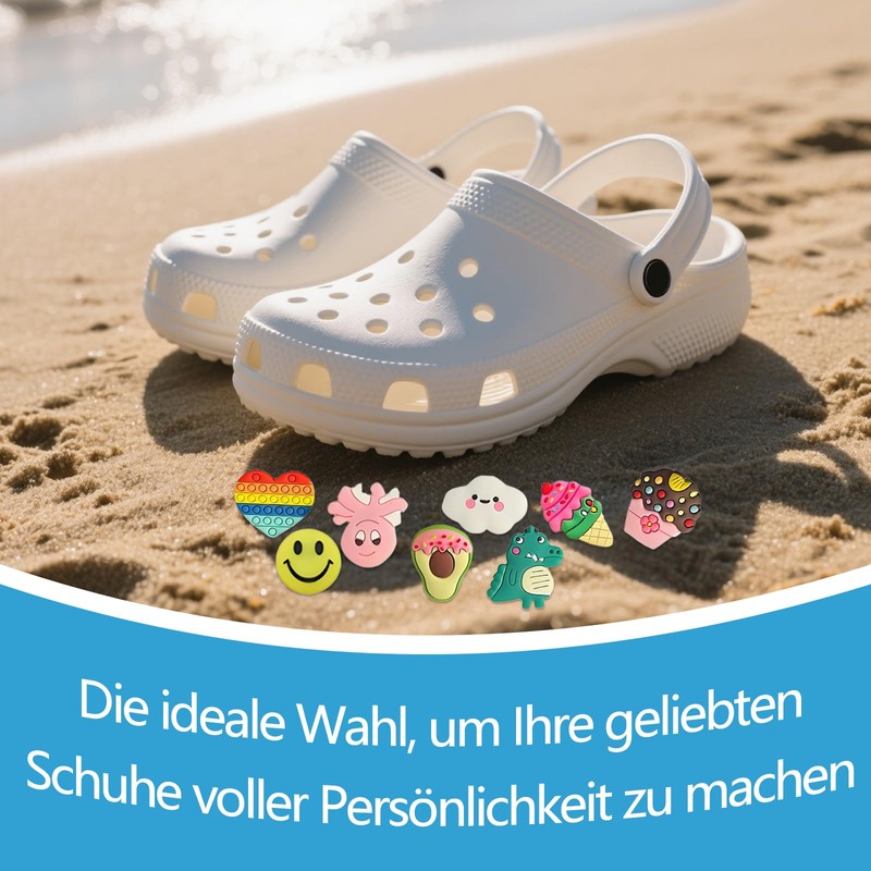 ClcIosis 30 Stück Schuh Zubehör, Anstecker Blumen Schuh Charms Stecker