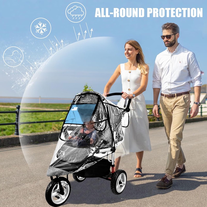 Stroller Rain Cover,Universal Stroller Accessory,Waterproof,Windproof Protection,Protect from Dust Snow,Baby Travel