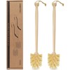 DEBETOOL 2-Pack Natural Wooden Bottle Brush with Sisal Bristles, Long