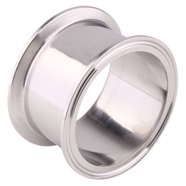 DERNORD Sanitary Spool Tube with Clamp Ends,Stainless Steel 304 Seamless Round Tubing with 3 Inch Tri Clamp Ferrule Flange (Tube Length: 2 Inch / 51MM)
