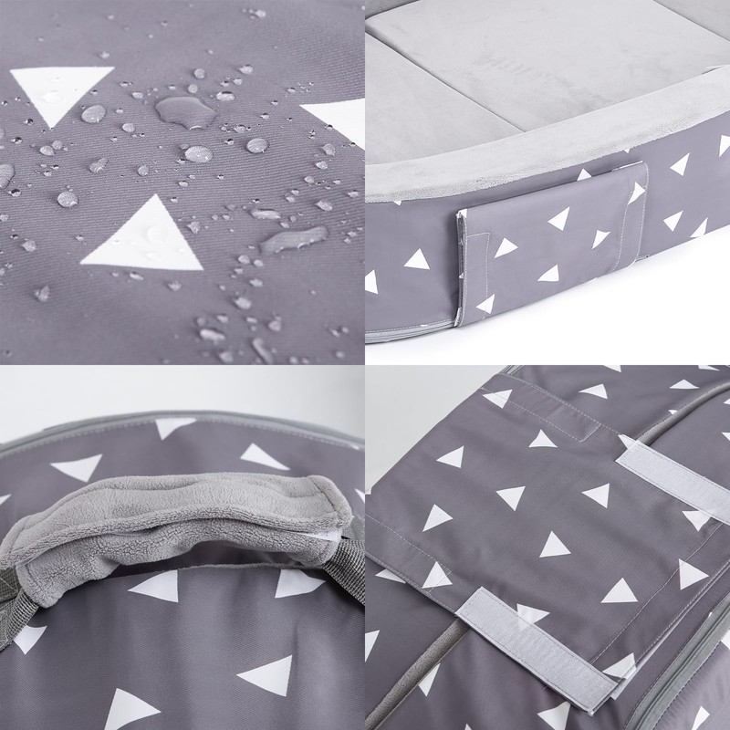 Mooedcoe Foldable Toddler Floor Bed with Sides, Folding Toddler Bed