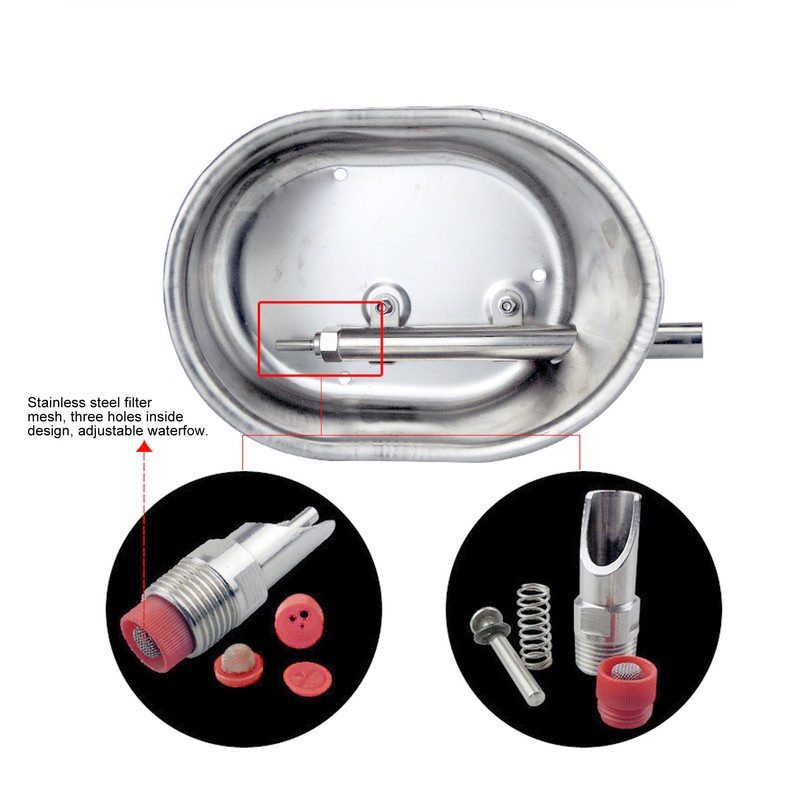 Automatic Drinking Water Bowl Stainless Steel Livestock Water Feeder Trough