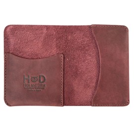 Hide & Drink, Bifold Card Holder Handmade from Full Grain Leather, Credit Card Storage, Money Organizer, Cash Case, Minimalist Wallet :: Sangria