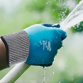 SUPREMETTF SUPREMELY TOUGH 6 Pairs Waterproof Dual Latex Coated Nylon Grip Safety Work Gloves - Multipurpose (Medium [Size 8])