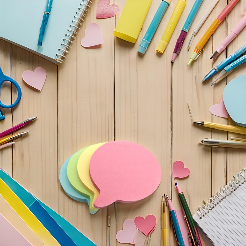 Evergreen Goods 8 Pads Speech-Bubble Shaped Sticky Notes - Pastel