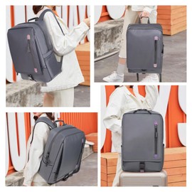 Lemuvlt Casual Daypack Backpack, Padded Laptop Compartment, Water-Resistant, 16×11.5×5 in (gray, 16 in)